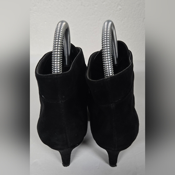 Adrienne Vittadini 7.5 Heeled Ankle Boots Velvet Black - Picture 3 of 6